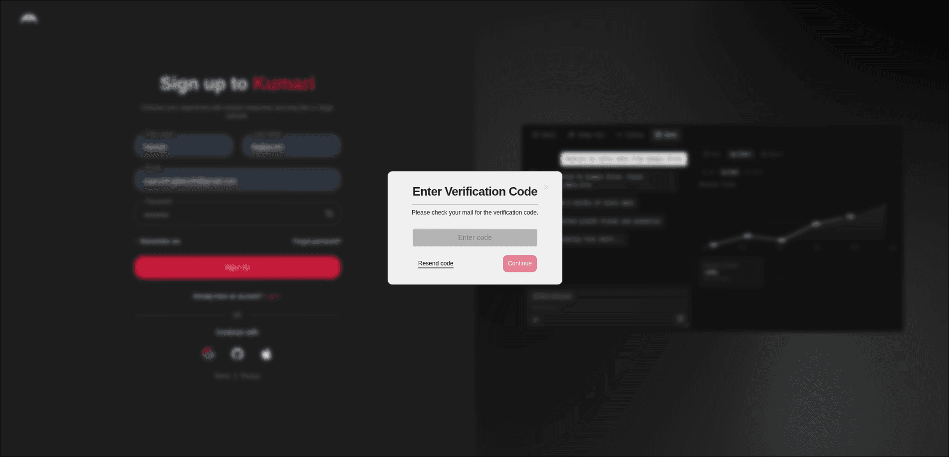 Email verification screen